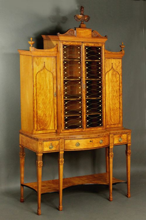 fig 1. George III satinwood cabinet in the manner of Thomas Sheraton