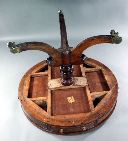REGENCY MAHOGANY DRUM TABLE - ADDITIONAL PHOTO 3