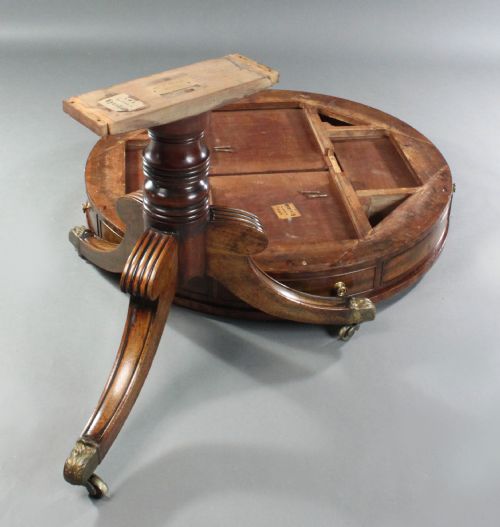 REGENCY MAHOGANY DRUM TABLE - ADDITIONAL PHOTO 4