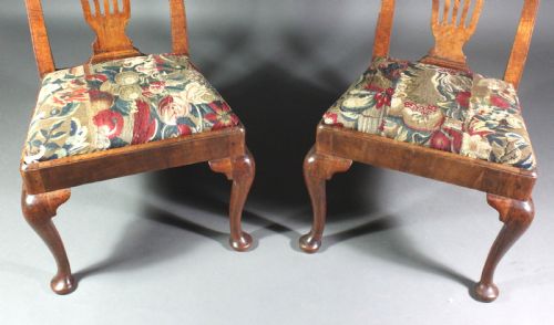 PAIR OF GEORGE II VENEERED WALNUT CABRIOLE LEG CHAIRS - ADDITIONAL PHOTO 10