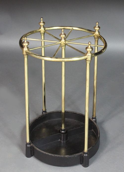 VICTORIAN CIRCULAR BRASS UMBRELLA STAND - ADDITIONAL PHOTO 1