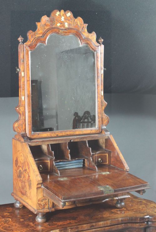ANTIQUE DUTCH MARQUETRY TOILET MIRROR - ADDITIONAL PHOTO 2