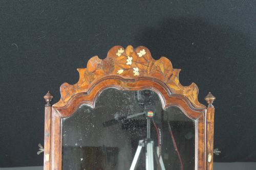 ANTIQUE DUTCH MARQUETRY TOILET MIRROR - ADDITIONAL PHOTO 4