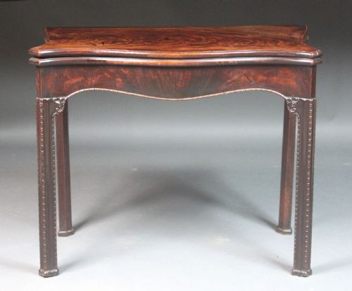 ANTIQUE CHIPPENDALE MAHOGANY CARD TABLE