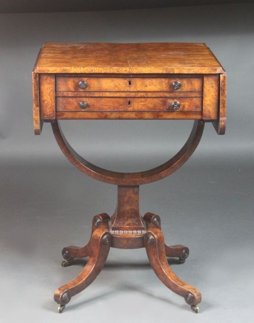 REGENCY SEWING TABLE IN BURR ASH - ADDITIONAL PHOTO 3
