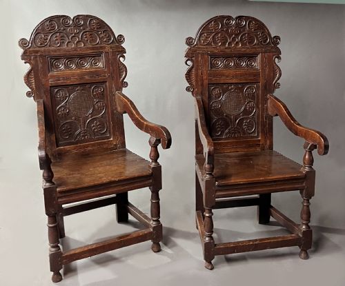 Pair of Oak Wainscot Chairs