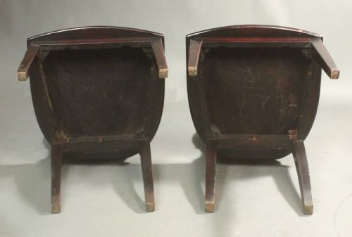 PAIR GEORGE III MAHOGANY HALL CHAIRS - ADDITIONAL PHOTO 6