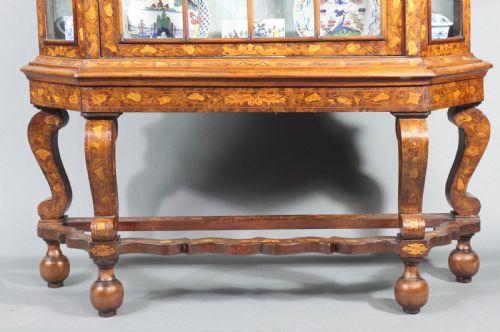 DUTCH MARQUETRY GLAZED CUPBOARD - ADDITIONAL PHOTO 3