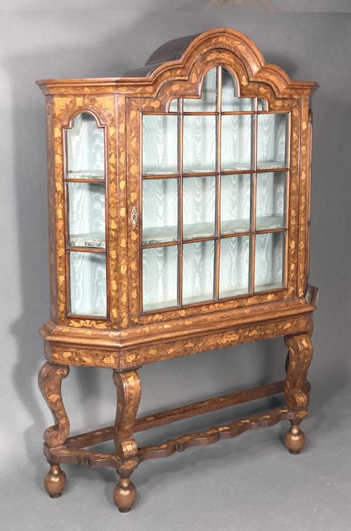 DUTCH MARQUETRY GLAZED CUPBOARD - ADDITIONAL PHOTO 7