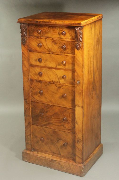 ANTIQUE WALNUT WELLINGTON CHEST - ADDITIONAL PHOTO 1