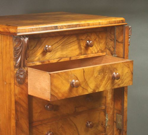 ANTIQUE WALNUT WELLINGTON CHEST - ADDITIONAL PHOTO 5