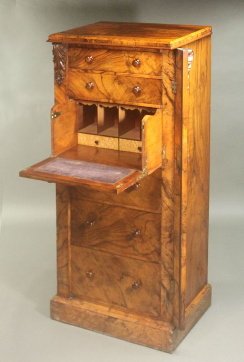 ANTIQUE WALNUT WELLINGTON CHEST - ADDITIONAL PHOTO 7