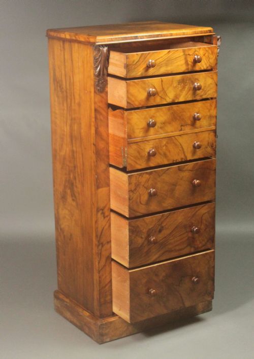 ANTIQUE WALNUT WELLINGTON CHEST - ADDITIONAL PHOTO 8