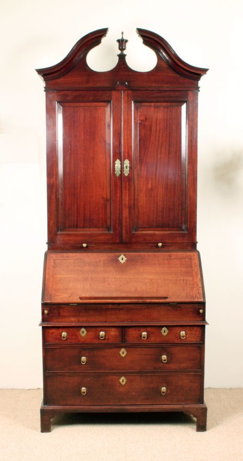 ANTIQUE GEORGIAN MAHOGANY BUREAU BOOKCASE - ADDITIONAL PHOTO 3