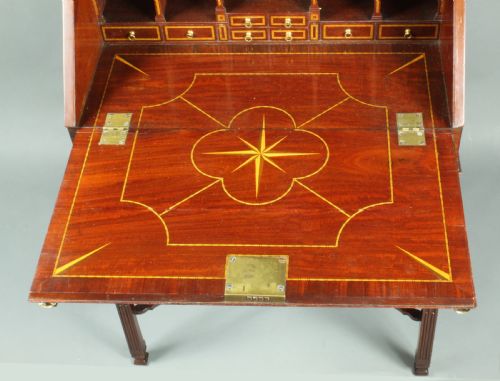 ANTIQUE CHIPPENDALE MAHOGANY BUREAU ON STAND - ADDITIONAL PHOTO 3