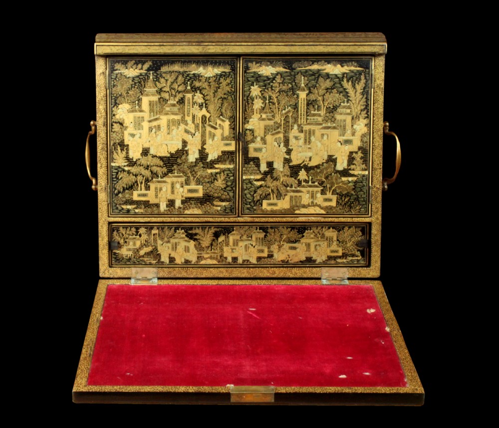 Antique lacquer writing box