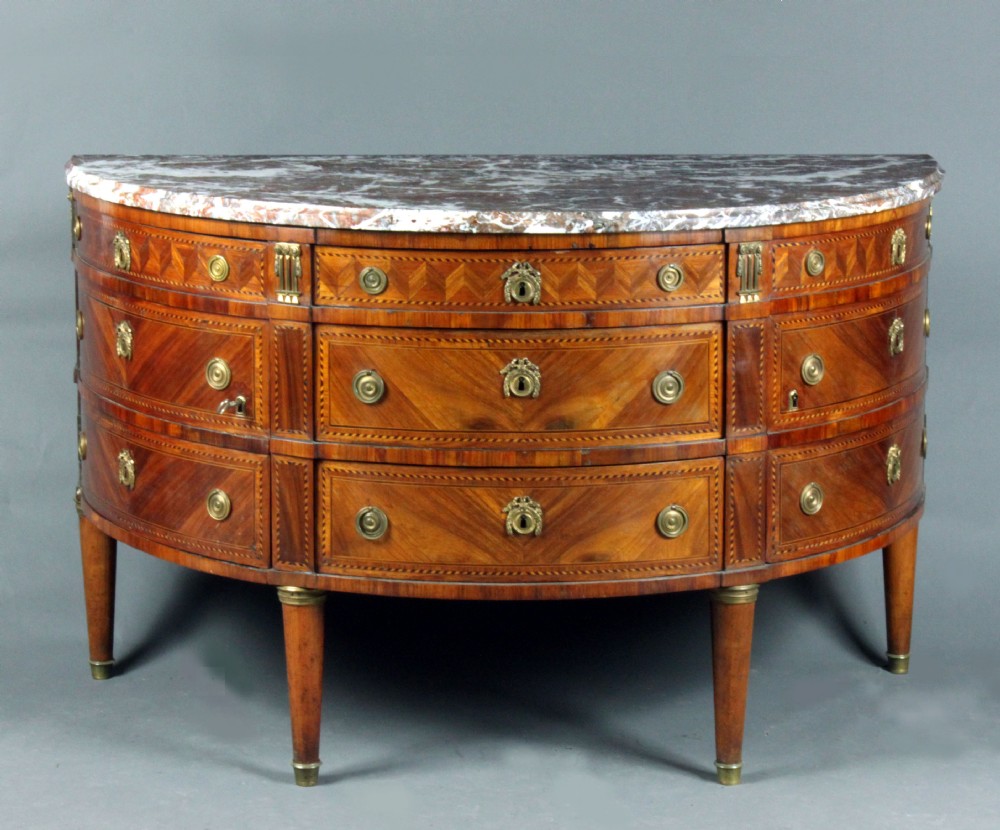Antique demi-lune commode