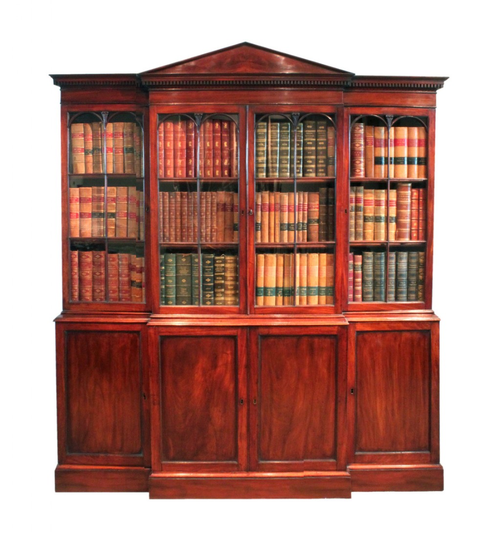 Antique Georgian breakfront bookcase