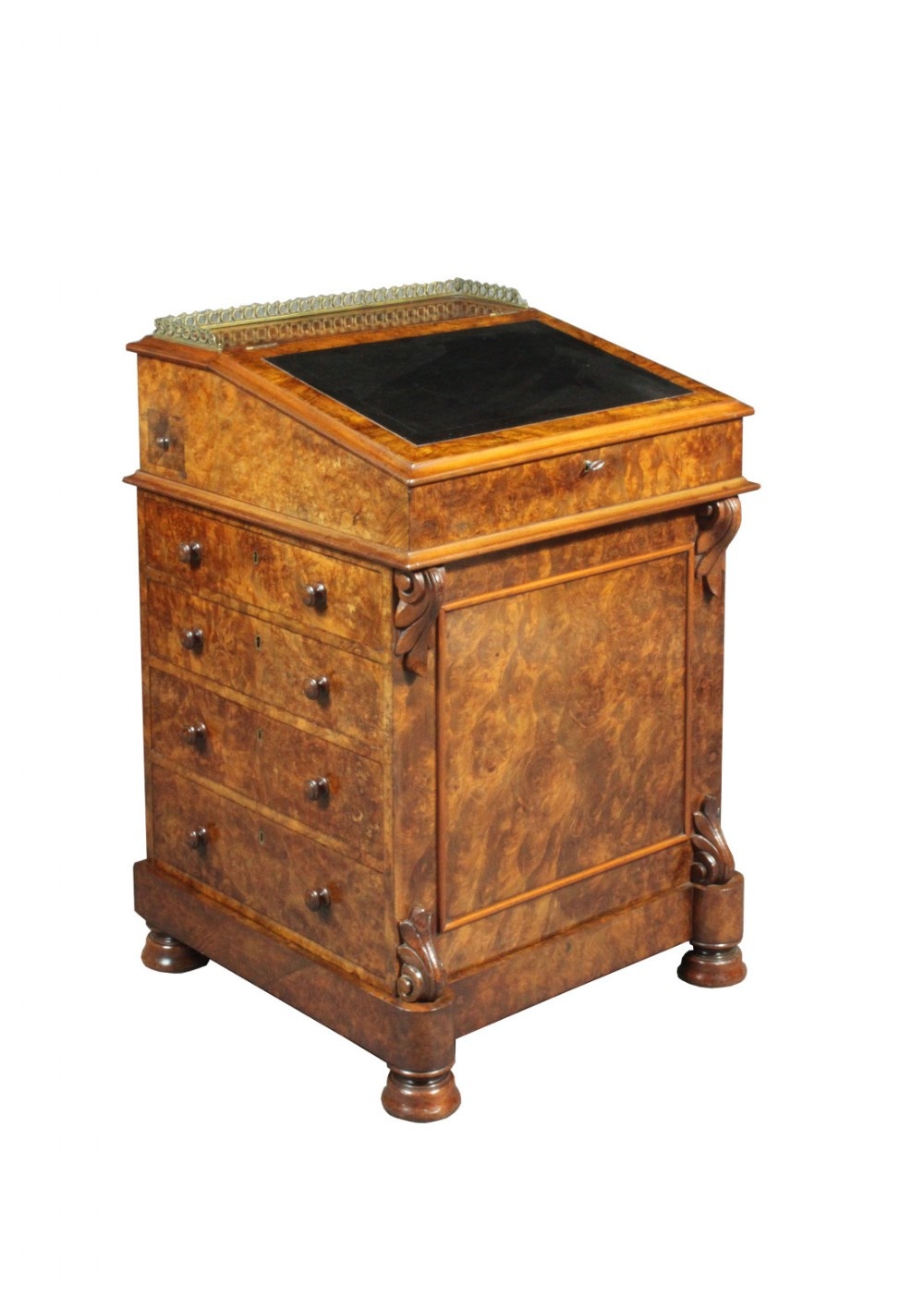 Victorian burr walnut davenport desk