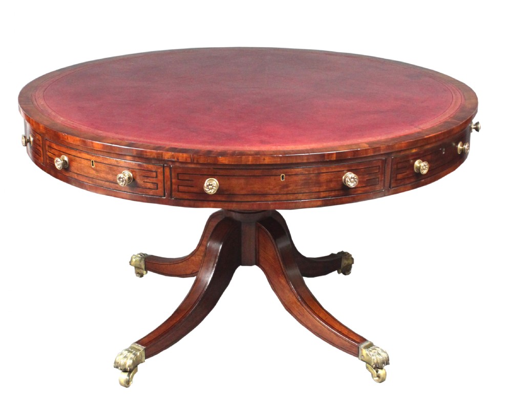 Regency mahogany drum table