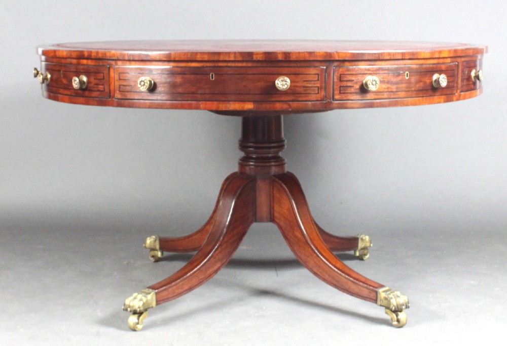Regency mahogany drum table View II
