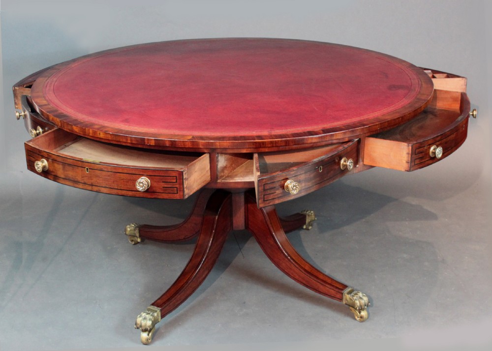 Regency mahogany drum table View III
