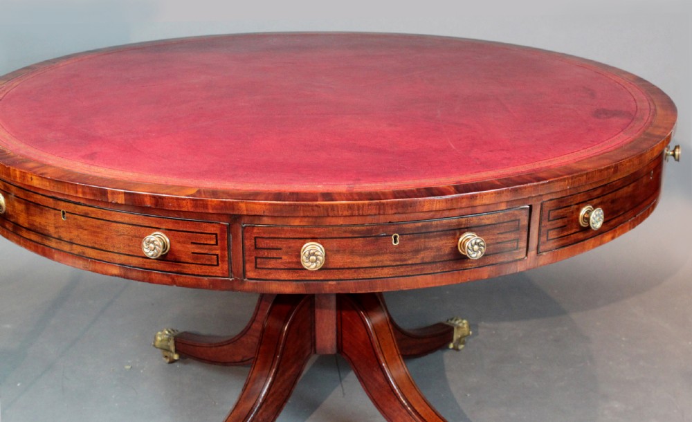 Regency mahogany drum table View IV