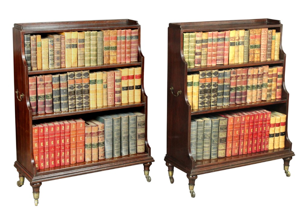 Pair of Georgian waterfall bookcases