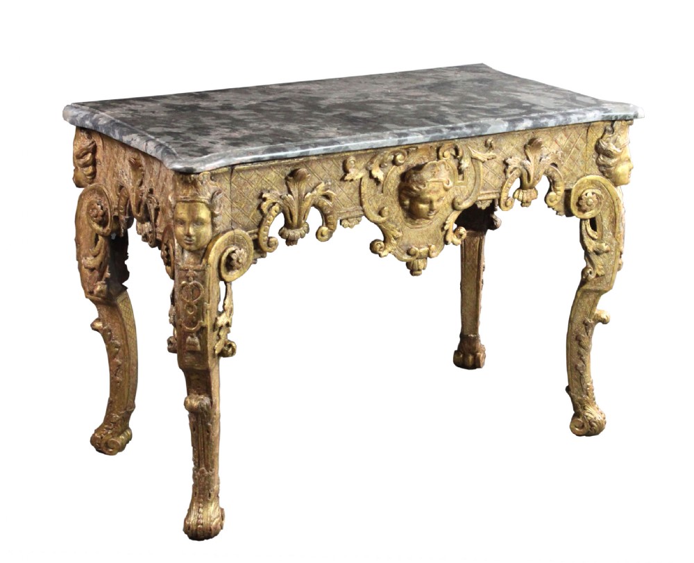 Late 17th Century gilt wood console table