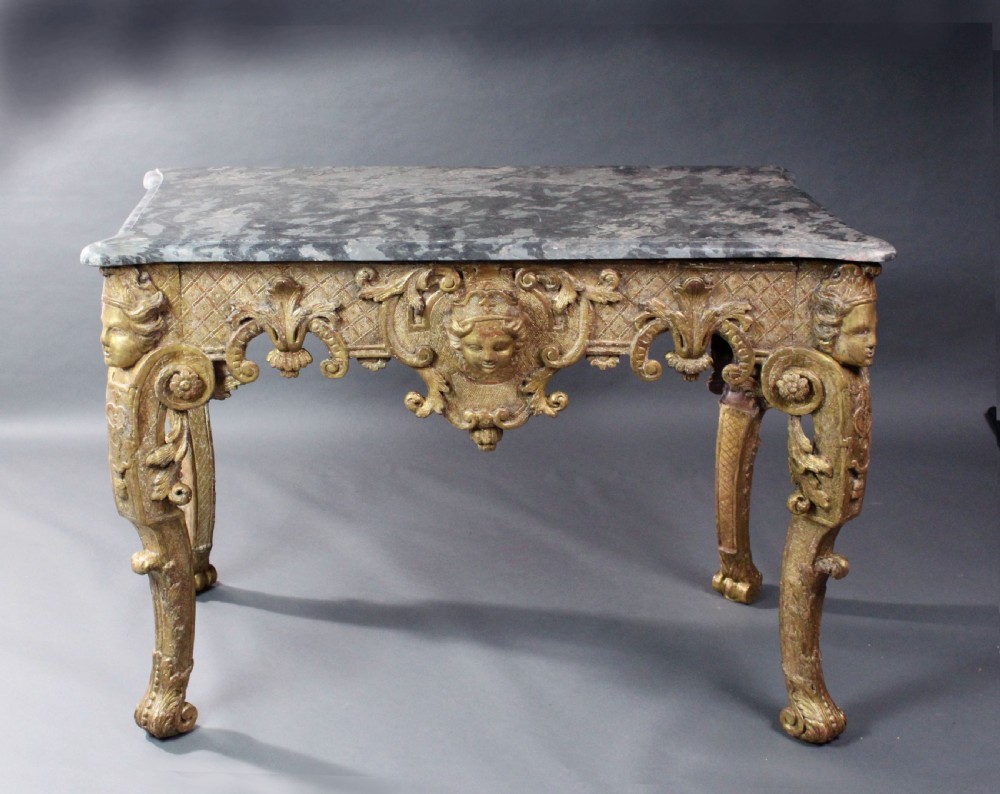 Late 17th Century gilt wood console table View II