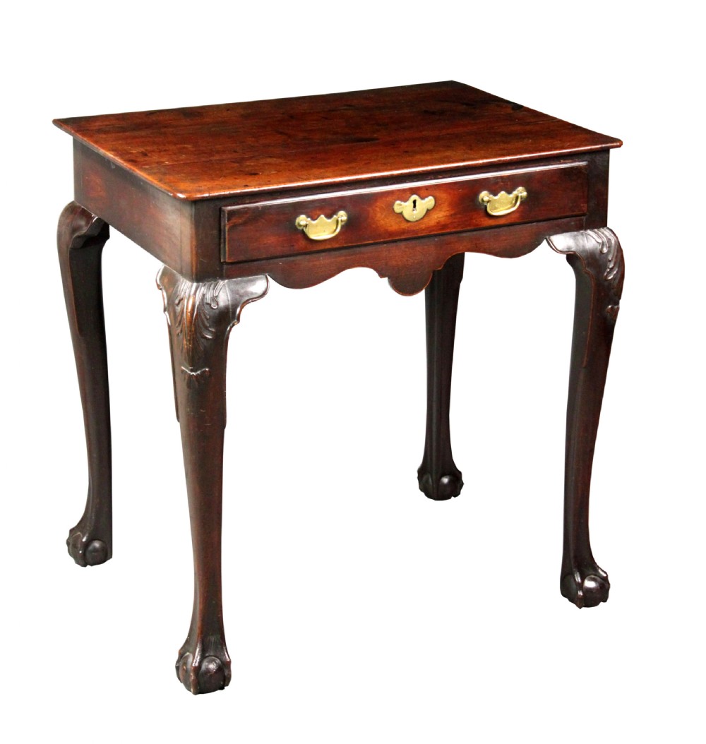 Red walnut cabriole leg side table