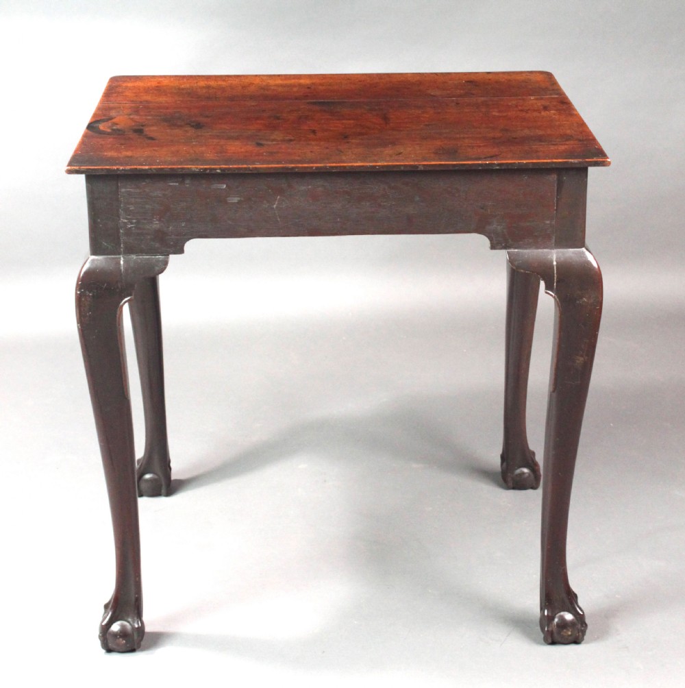Red walnut cabriole leg side table View IV