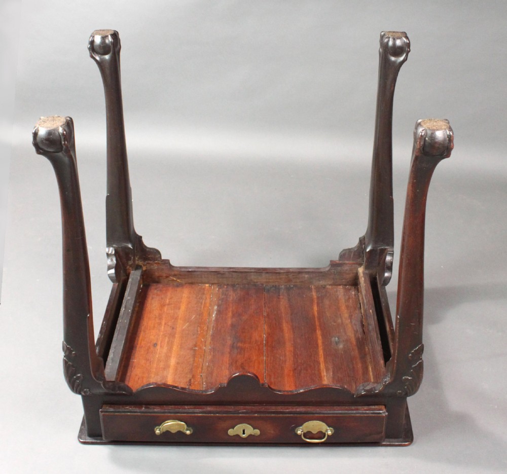 Red walnut cabriole leg side table View V