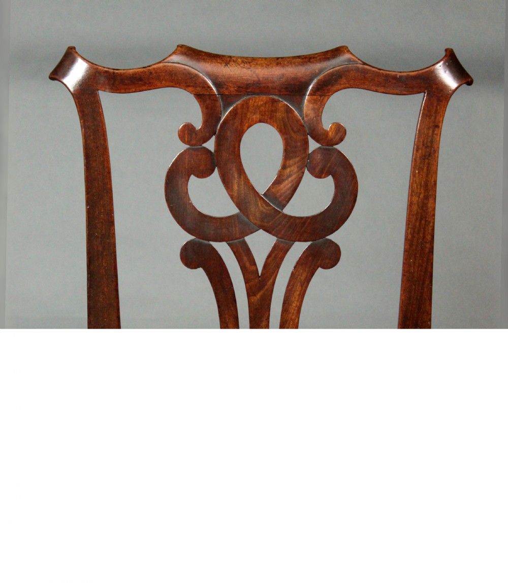 Pair of George II mahogany cabriole leg chairs View II