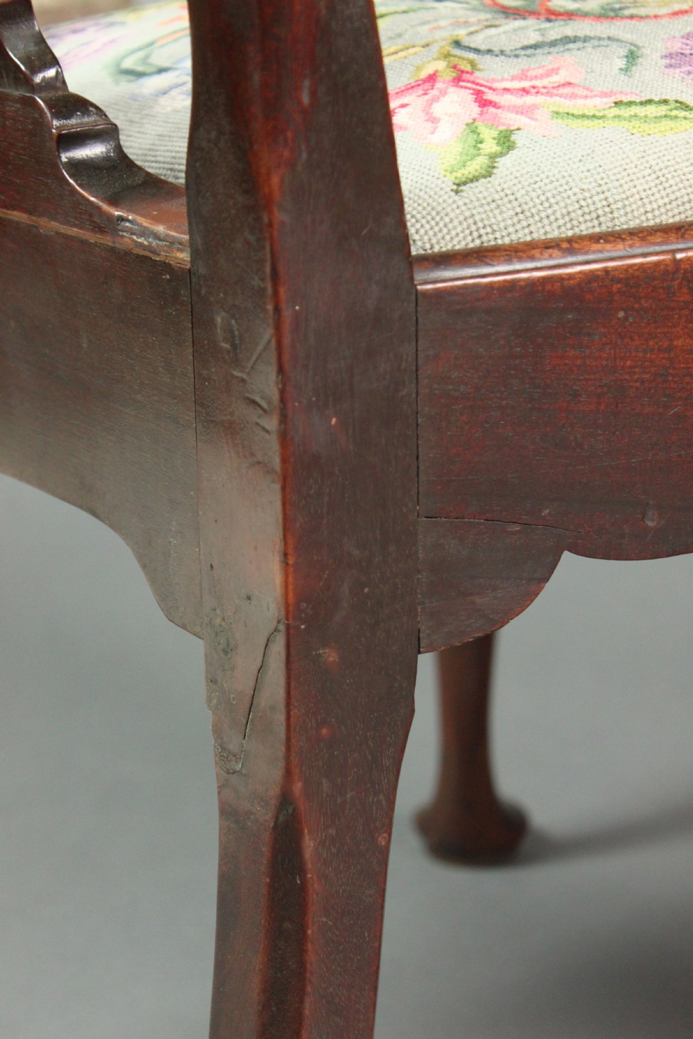 Pair of George II mahogany cabriole leg chairs View VI