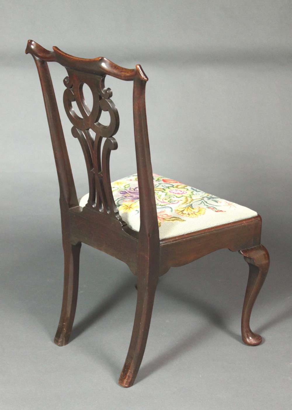 Pair of George II mahogany cabriole leg chairs View VII