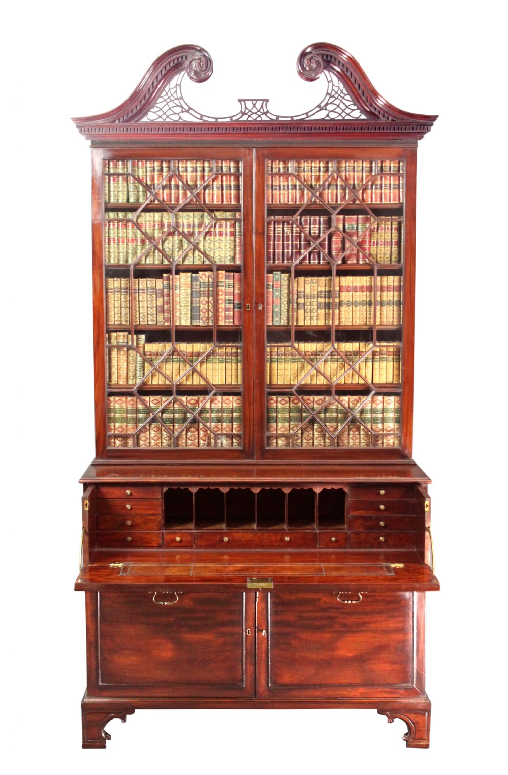 Chippendale mahogany secretaire bookcase