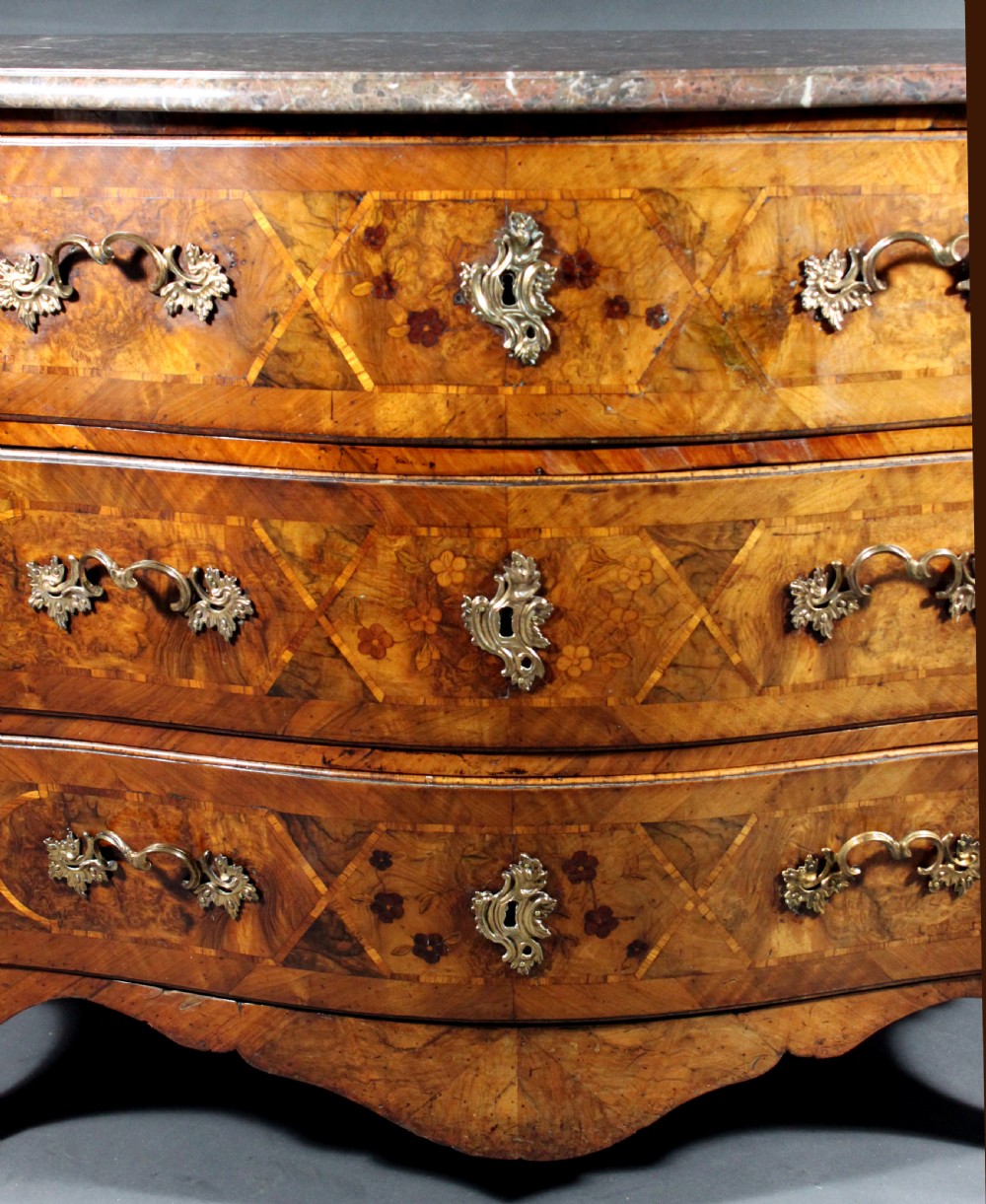 Italian walnut bombe commode View III