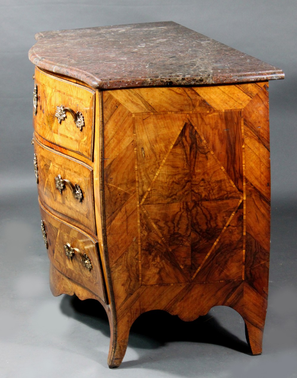 Italian walnut bombe commode View IV
