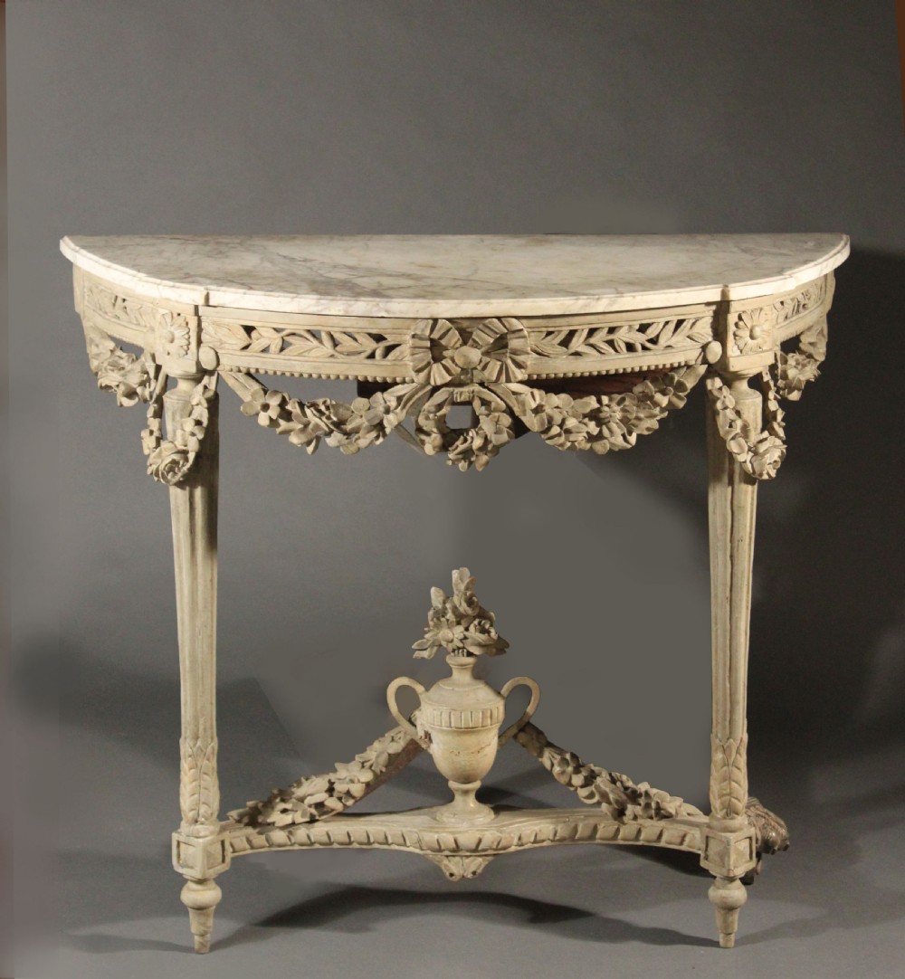 Louis XVI carved wood console table