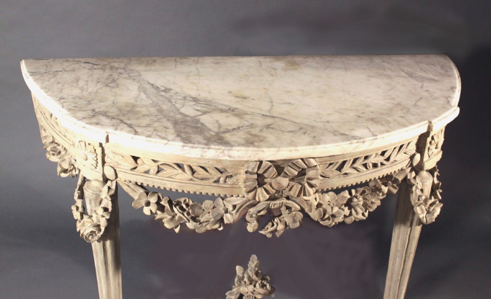 Louis XVI carved wood console table View IV