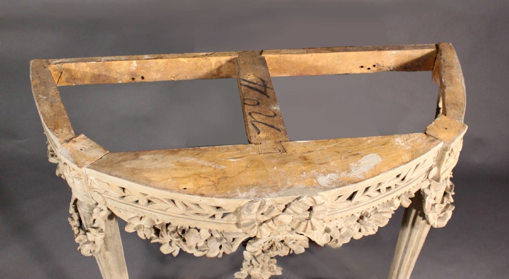 Louis XVI carved wood console table View VI