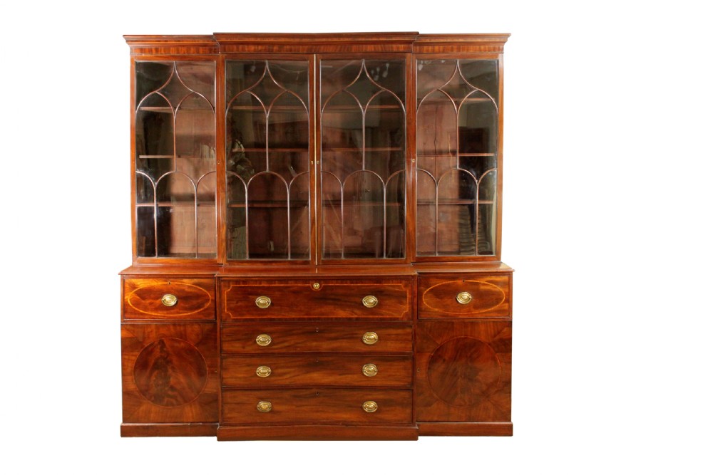 Georgian mahogany breakfront bookcase View III