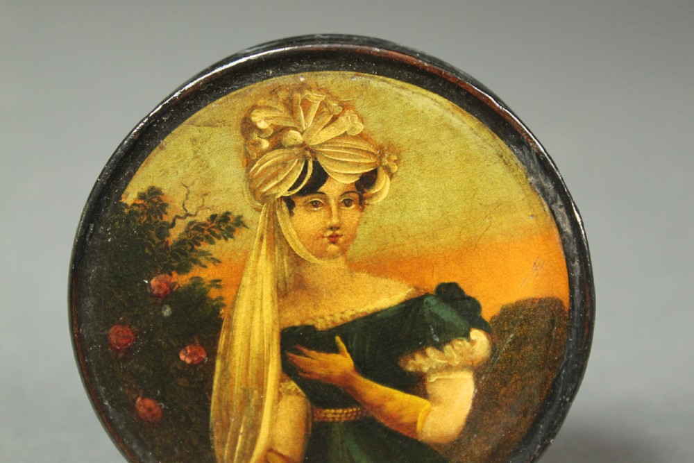 Regency papier mache snuff box View II