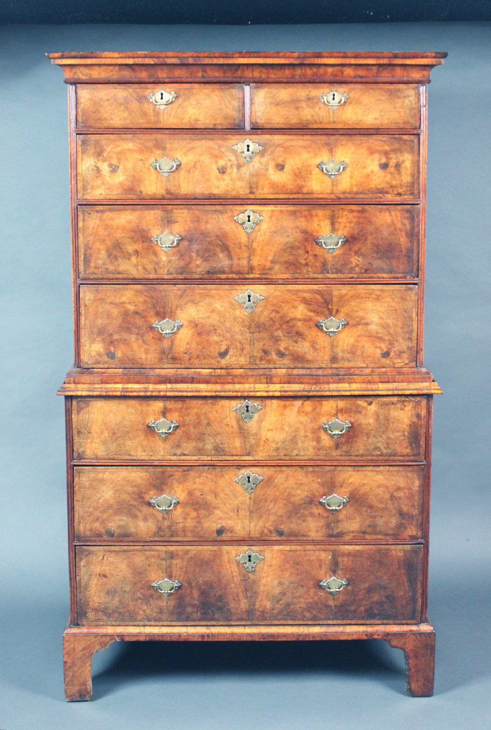 Antique walnut chest on chest View II