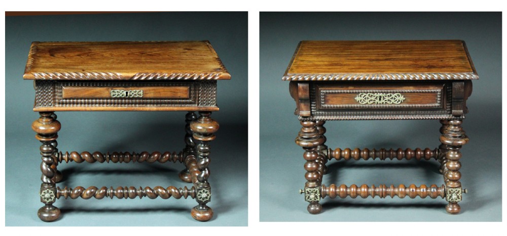 2 Portuguese low rosewood tables View X
