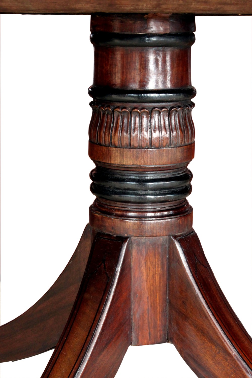 George III four pedestal mahogany dining table View IV
