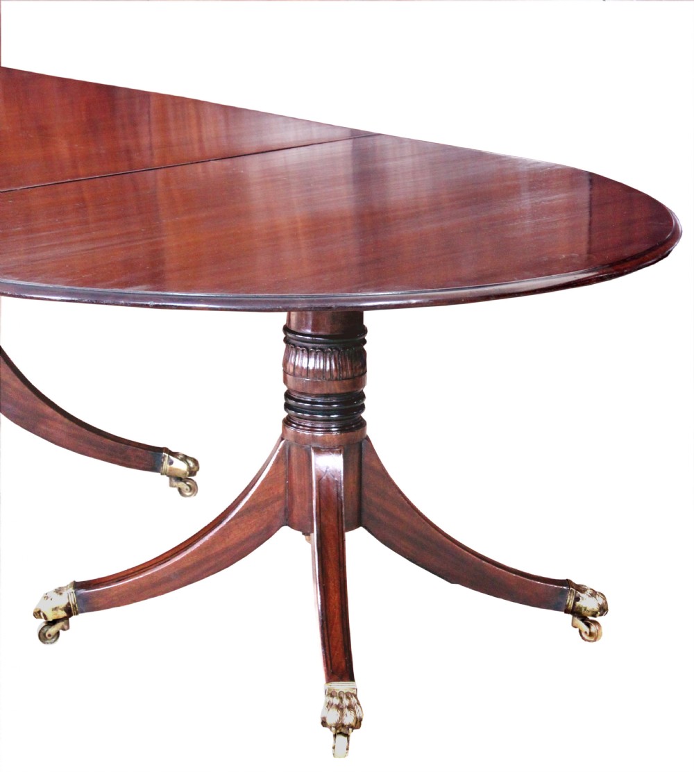 George III four pedestal mahogany dining table View V