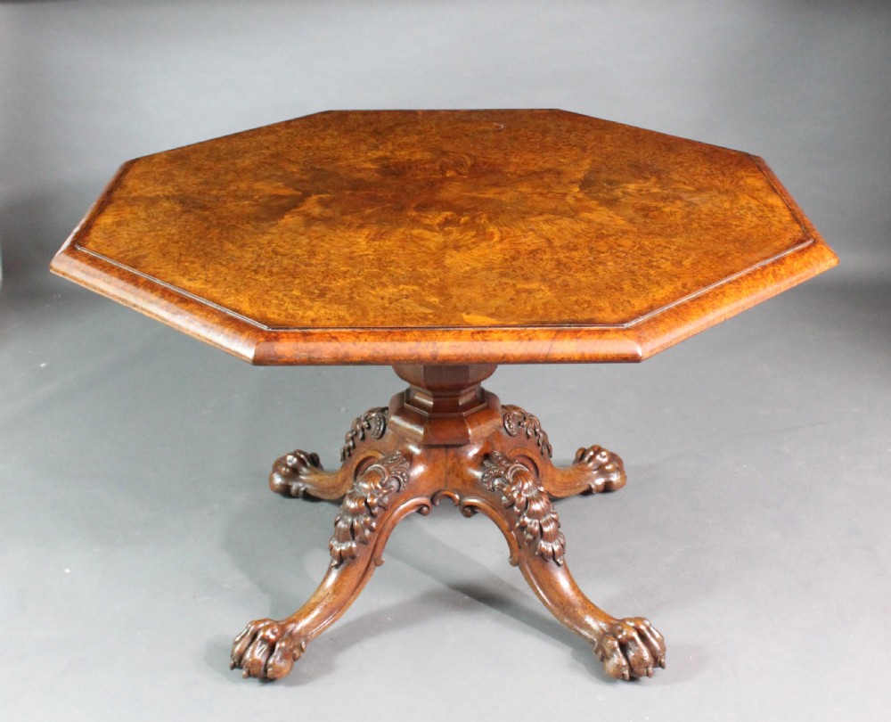 Burr oak octagonal table