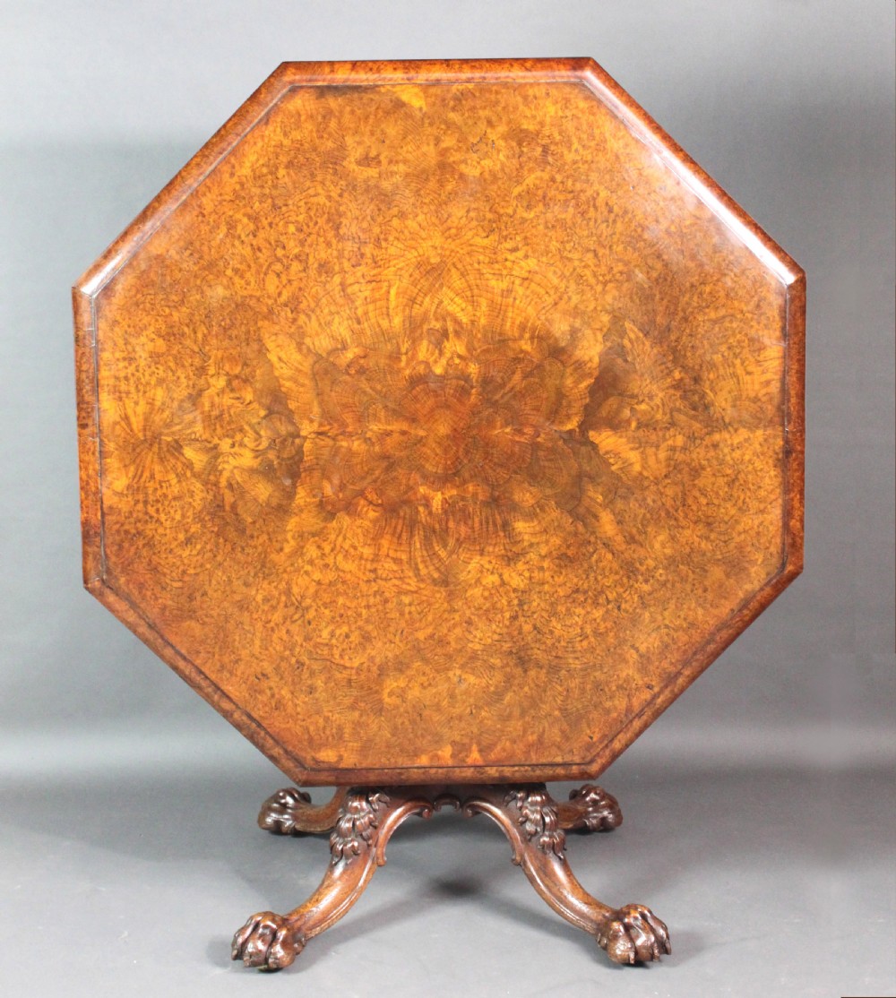 Burr oak octagonal table View VII